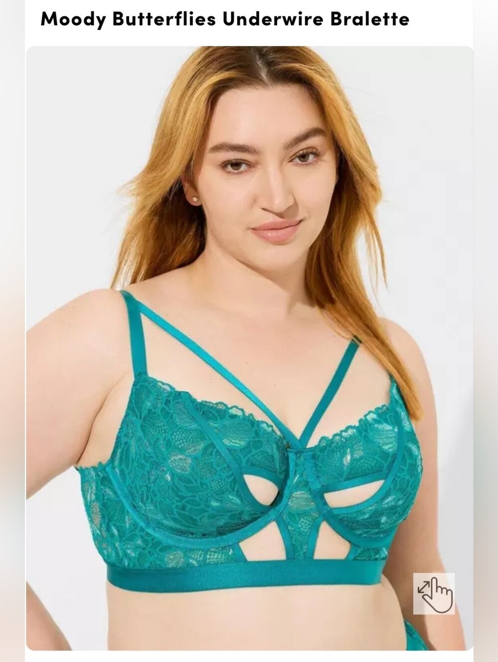 Moody Teal Butterflies Underwire Bralette